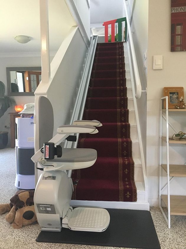 A stair lift that Matthew Ganly installed in a client's home. 